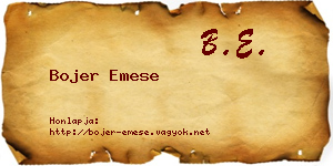 Bojer Emese névjegykártya